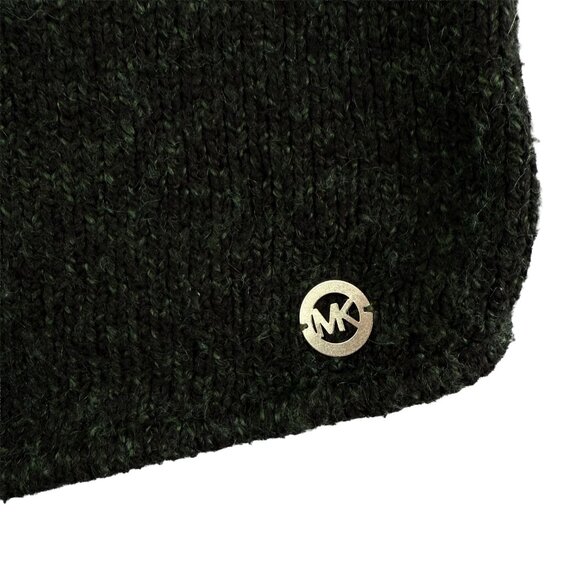 Michael Kors Charcoal Slouch Turtleneck Sweater Women's L MK Logo Knit Pullover - Picture 6 of 12